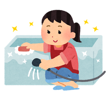 お風呂掃除のイラスト