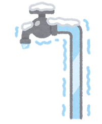水道管の凍結のイラスト