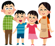 立っている家族のイラスト