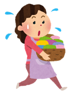 家事をする女性・主婦のイラスト